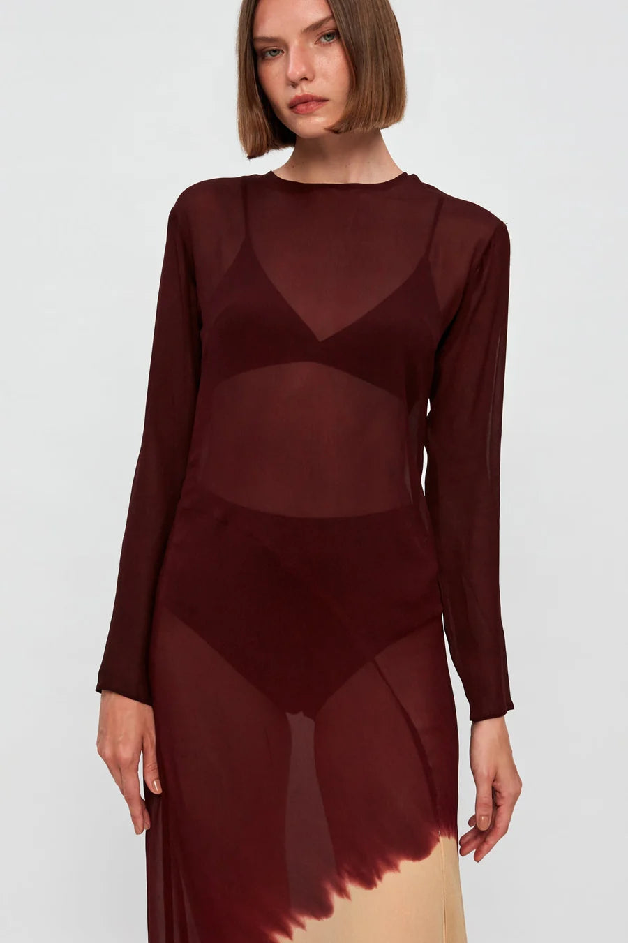 S/W/F - Sheer Panel Maxi Dress