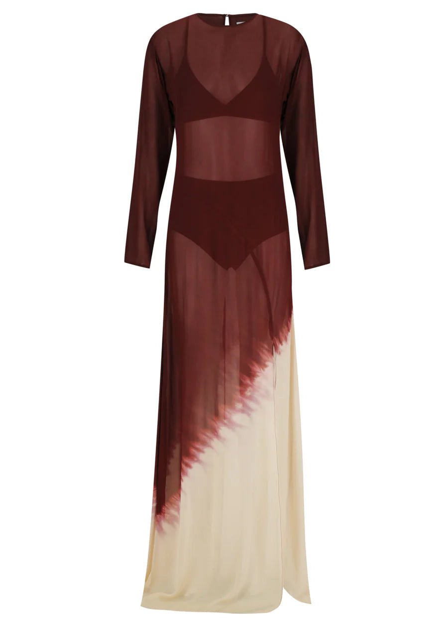 S/W/F - Sheer Panel Maxi Dress