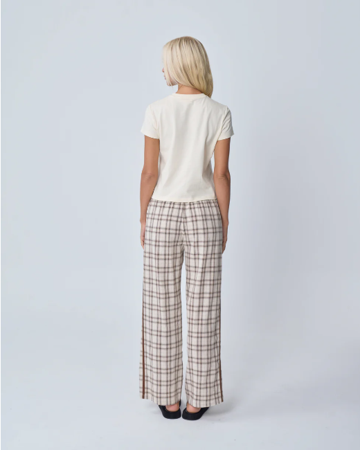 Near The Sea - Racer Pant Brown Plaid