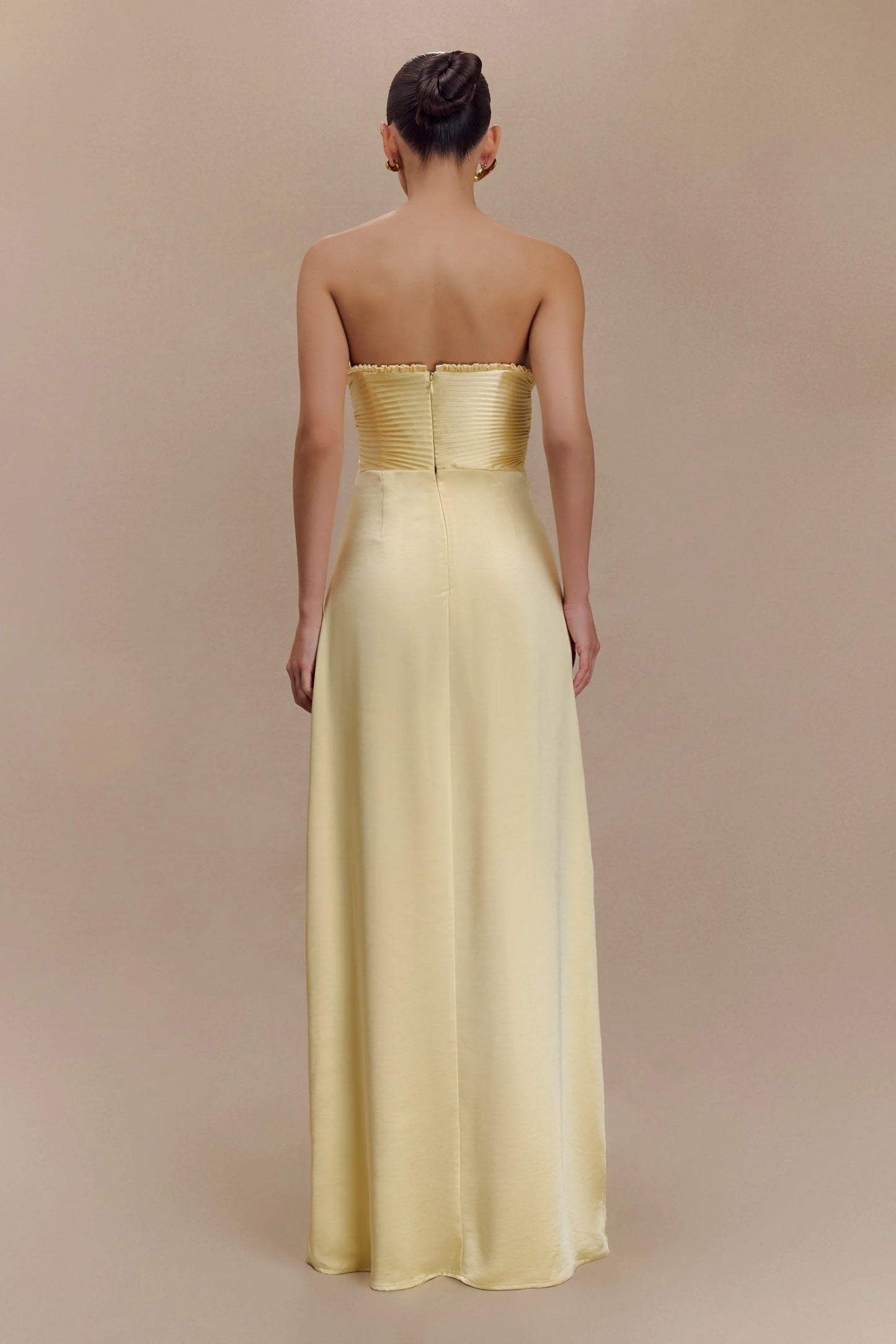 MESHKI - Larissa Satin Maxi Dress with Petals