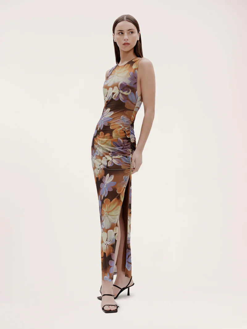 OWNLY - Anais Midi Dress in Hibiscus Rum