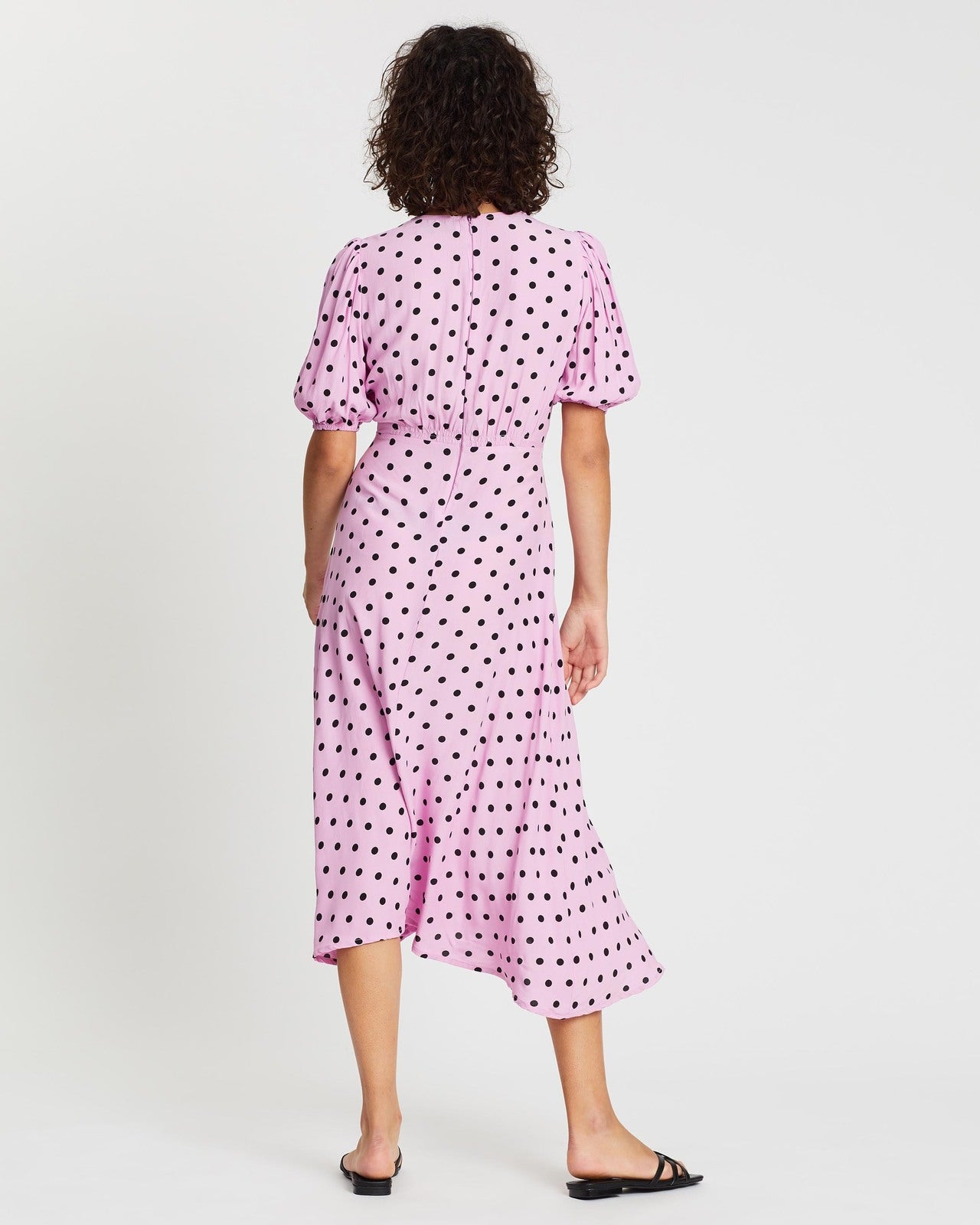 FAITHFULL THE BRAND - Vittoria Polka Dot Short Sleeve Midi