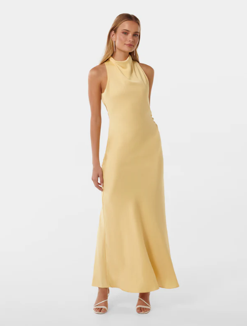 FOREVER NEW - Michelle Open-Back Satin Maxi Dress