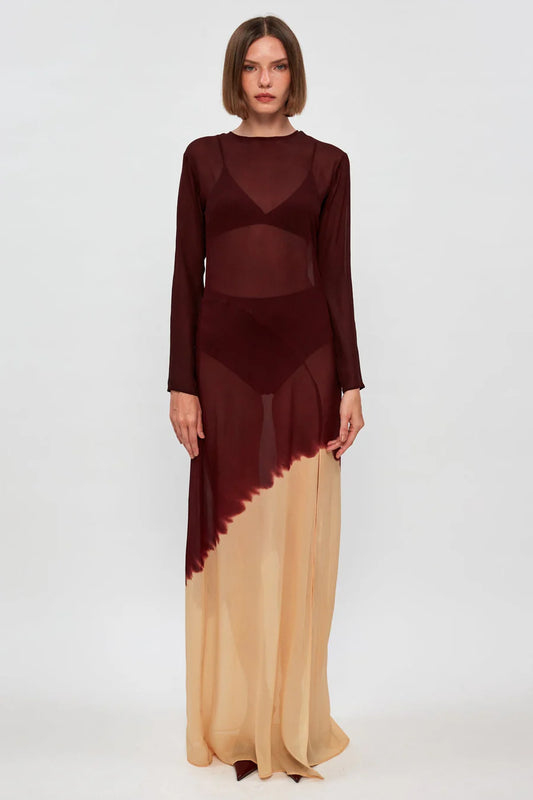 S/W/F - Sheer Panel Maxi Dress