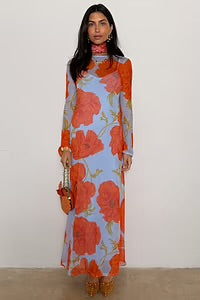 NEVER FULLY DRESSED - Blue Poppy Aria Mesh Dress