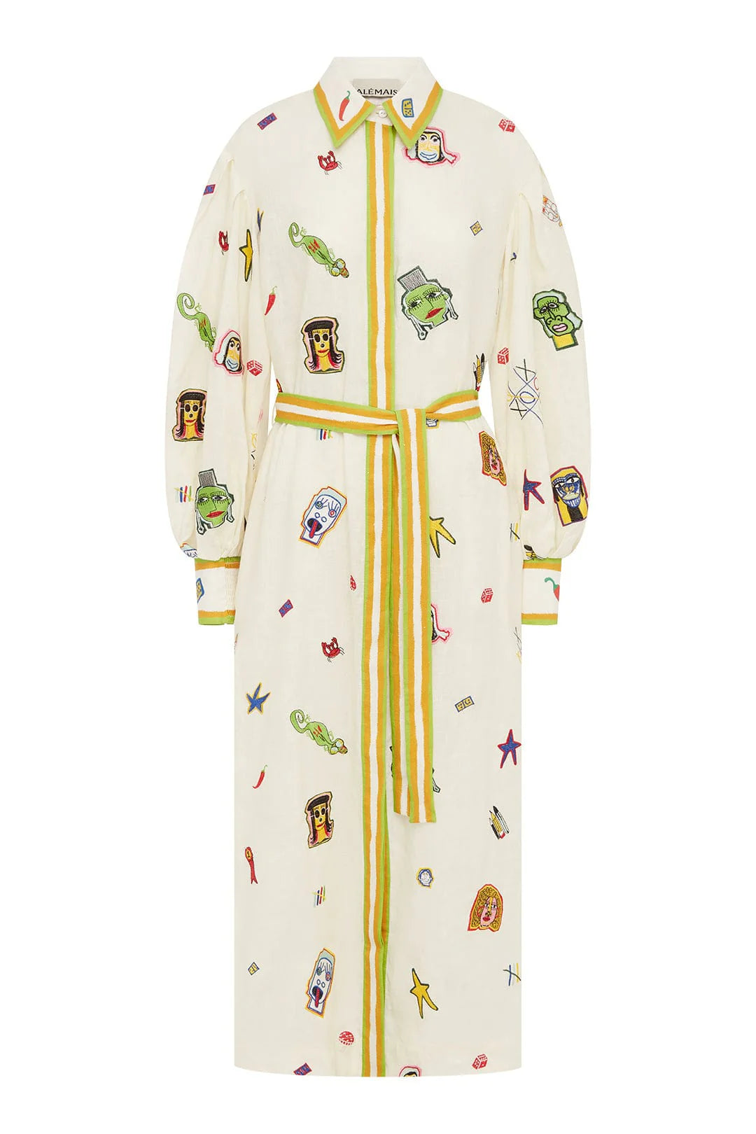 ALEMAIS - Checkers Embroidered Shirtdress