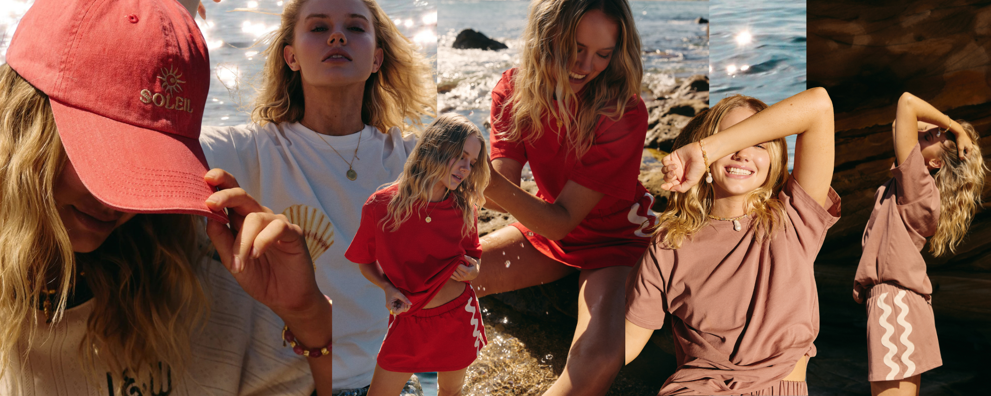 ladies by the water with a collage of close-up shots.